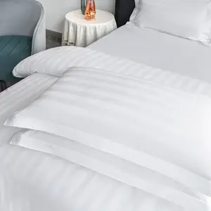 5 Star Hotel Folha Quilt Capa Para Quarto Luxo 100% Fofo Algodão Stripe Duvet Cover Set