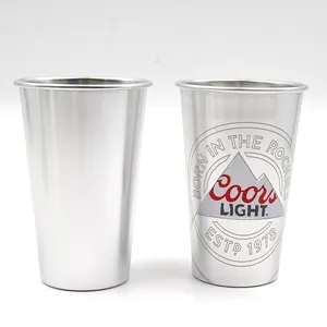 OEM Reusable Camping drink Metal 16oz coffee mug custom beer magic aluminium Color Changing cup