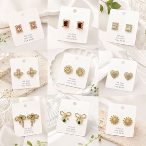 Earrings Wholesale Bulk 14K <b>Gold</b> Plated Fashion <b>Flower</b> Stud Dangle Earrings - Product Image 5