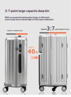 Valise trolley rigide ultra-légère de 20 pouces à grande capacité extensible avec roulettes pivotantes à 360 degrés et serrure TSA pour le voyage