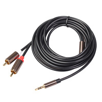 Ses 1/8 Jack 3.5 2 Rca kablosu 3.5mm rca kablosu erkek Splitter Aux kablosu Tv Pc amplifikatörler Dvd hoparlör kablosu