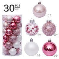 Décorations de Noël SHUANGYUAN, boules en plastique et PET mélangées, peintes à la main, ornements Bolas De Navidad