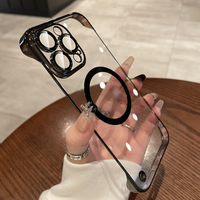 Coque de téléphone portable antichoc en TPU+PC avec absorption magnétique, design sportif, plaqué ultra-brillant, prix usine, pour iPhone 16/15 Pro