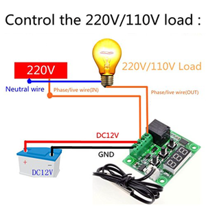 E-outstanding W1209 Temperature <b>Controller</b> DC 12V Digital Cooling/Heating <b>Thermostat</b> Module -50~100℃ with Acrylic Case - Product Image 6
