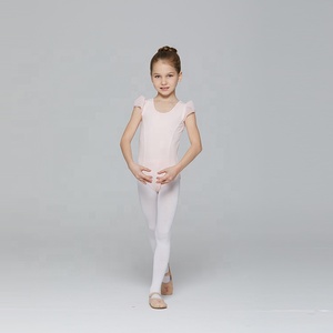 Enfant Fille Manches Courtes Dos Nu En Mousseline De Soie <span class=keywords><strong>Rose</strong></span> Ballet Justaucorps - Product Image 4