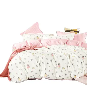 KOSMOS en kaliteli % 100% Polyester kral lüks kumaş yatak yorgan setleri 3 adet yatak çarşafı