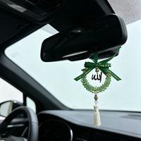 Décoration Ramadan, pendentif de voiture en cristal de luxe, ornement de rétroviseur style Moyen-Orient, finition brillante, 7 cm