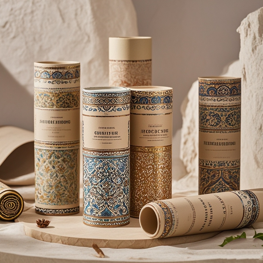 High Quality Biodegradable Printing Kraft Paper Box Cylinder Tube Rigid Cardboard Kraft Paper Tube Packaging Packaging Box