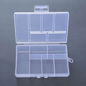Boîte de rangement de bureau transparente en PP à 6 compartiments, design moderne, forme rectangulaire, capacité 5 kg, pour vis et petits hameçons de pêche - Vente en gros - Product Image 4