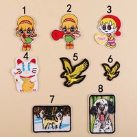 Patchs brodés mignons de filles de dessins animés, à repasser sur les vêtements, patchs décoratifs pour les vêtements des enfants, les vestes, les sacs