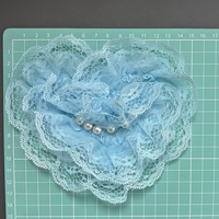 Accessoires floraux : Patchs en tissu chenille brodés 3D à coudre, motif cœur, petite brise parfumée, dentelle blanche délicate, pour DIY