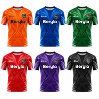 Uniforme de Fútbol Personalizado Beryla Fiery Red Flame Windmill, Unisex, Sublimado, de Malla, Secado Rápido, Transpirable, Venta al Por Mayor, OEM