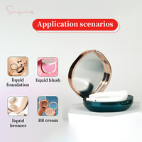 OEM/ODM Étui de fond de teint à coussin d'air personnalisé-Compact de maquillage rond rechargeable avec miroir