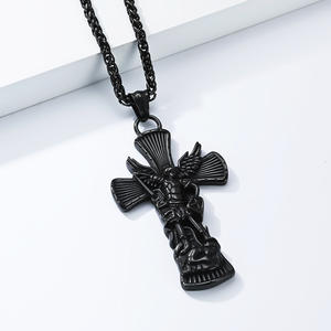 Archangel St. Michael <b>Cross</b> Pendant Stainless Steel Necklace Unisex Gift Jewelry - Product Image 4