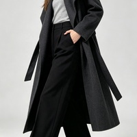 Manteau long en laine chaude d'hiver Tyan, manteau en cachemire à fourrure longue pour femmes, manteau en laine double face