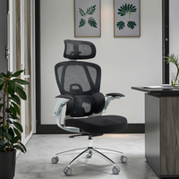 Chaise de bureau et de maison ergonomique moderne à dossier en maille, pivotante, avec fonction de massage et levage manuel, idéale pour les postes de travail e-sport et l'usage domestique