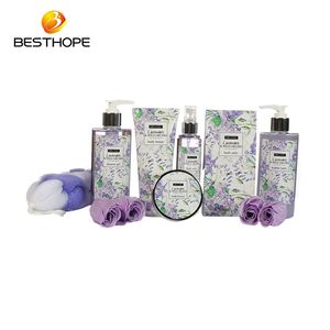 مجموعة استحمام فاخرة طبيعية برائحة اللافندر للبيع بالجملة، مجموعة هدايا حمام فقاعية بعلامة تجارية خاصة للنساء - Product Image 4