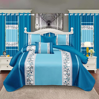 Ensemble de literie de luxe DL 12 pièces pour lit Queen Size, taies d'oreiller, rideaux, polyester, toutes saisons, résistant à la décoloration, pour la maison, vente en gros d'usine
