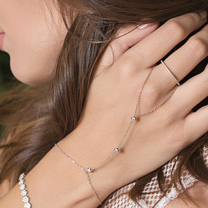 Bracelet chaîne à maillons en acier inoxydable plaqué or 18 carats avec strass, bijou exquis pour femme, vente chaude - Product Image 4