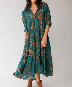 Custom Breathable Eco-Friendly Embroidered Boho <strong>Linen</strong> Lace <strong>Wedding</strong> Casual Maxi <strong>Dress</strong> - Product Image 2