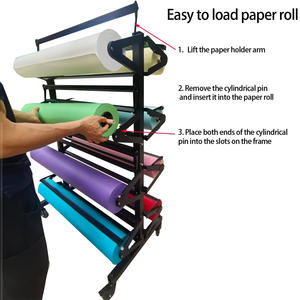 منظم متحرك أفقي متين من JH-Mech يسع حتى ثماني أجهزة، مثالي للجزارين، رف معدني للفائف الورق مع عجلات - Product Image 3