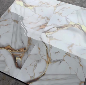 Mármol Blanco con Vetas Doradas de Lujo, 600x600, <span class=keywords><strong>Porcelana</strong></span> Pulida, Baldosas para Piso Interior, para Sala de Estar, Diseño Moderno, Venta al por Mayor en Brasil - Product Image 3