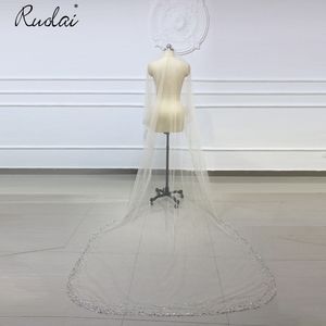 Ruolai WV01 cappella di lusso lunghezza perle di cristallo veli da sposa da sposa veli - Product Image 1