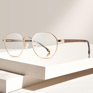 Montures de lunettes hexagonales Wenzhou, monture intégrale irrégulière, verres en acrylique, protection contre la lumière bleue, unisexe, verres plats AW8060 - Product Image 4