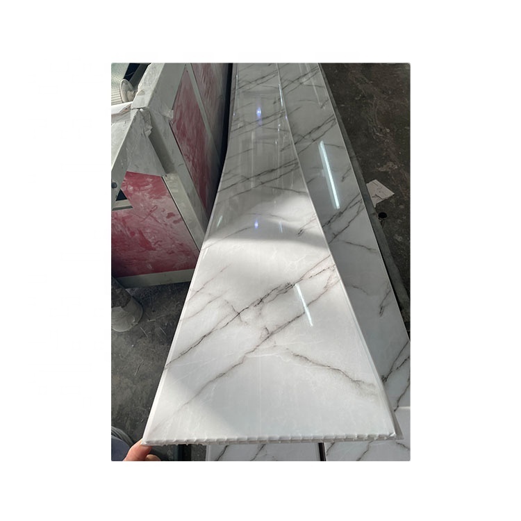 Modern Home Decoration High Gloss UV Marble Sheet PVC Film Board TV Wall Panels