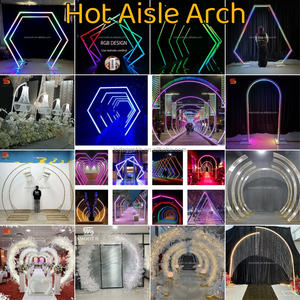 Arco de Boda Metálico Geométrico LEDA con Luz LED, Decoración de Entrada para Eventos y Fiestas, Soporte de Fondo Luminoso - Product Image 6