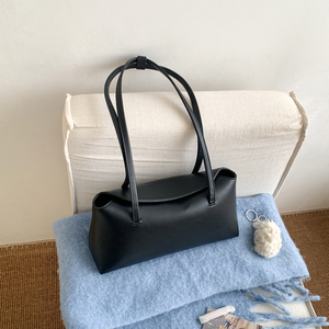 Sac à bandoulière noir minimaliste en PU souple, sac fourre-tout, sac à main, sac bandoulière pour usage quotidien - Product Image 3