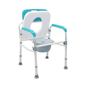 2 in 1 Aluminum Frame Detachable Foldable Disabled Bath Seat Adjustable <strong>Elderly</strong> Commode <strong>Chair</strong> Without Wheel - Product Image 1