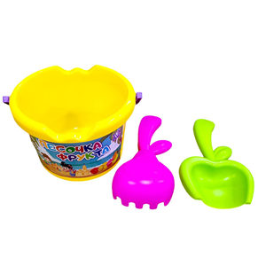 Ensemble de seaux de plage pour enfants avec râteau et pelle, jouet de bac à sable d'extérieur, emballé en filet - Product Image 1