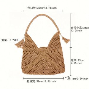 Nuevo Bolso Tote Triangular Grande y Exquisito para Mujer, Tejido a Mano, para la Playa, Vacaciones y Fiestas - Product Image 3