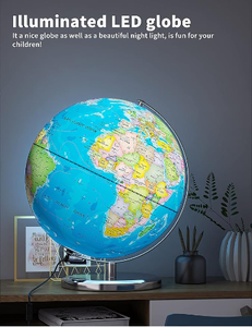 Globe mondial illuminé globes éducatifs avec <span class=keywords><strong>carte</strong></span> imprimée pour l'apprentissage en classe des enfants lampe globe LED avec base en métal stable - Product Image 3