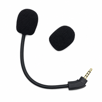 Mikrofon pengganti boom fleksibel berkualitas tinggi 3.5mm 4 kutub berlapis emas untuk headset gaming Kingston Cloud RevolverS.