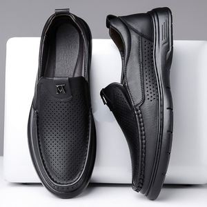 Chaussures en cuir décontractées pour hommes, mode estivale, respirantes, chaussures habillées à enfiler pour homme - Product Image 5