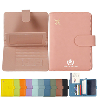 Housse souple personnalisée en PU pour organiseur de passeport avec fentes transparentes en plastique – Porte-passeport pour affaires et vacances