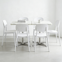 Table et chaises de salle à manger de style simple, table ronde en contreplaqué de 60 cm, dimensions et couleurs personnalisables