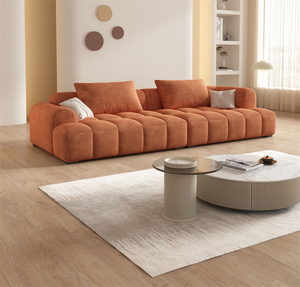 Divano in Velluto Peluche 3 Posti Bianco Crema Nuovo Arrivo 2026 - Arredamento Compatto per <span class=keywords><strong>Soggiorno</strong></span>, Appartamenti, Hotel, Ville - Vendita all'Ingrosso - Product Image 4
