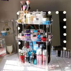 Clasificador de cosméticos, estante de almacenamiento transparente de escritorio apilable de desechos acrílicos de ranura grande, estante de almacenamiento para el hogar - Product Image 6