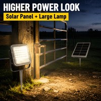 Reflector LED Solar con Lente Resistente a la Intemperie IP66, 400W SMD2835, Color Ajustable, Conector XT60, para Exteriores, Estacionamiento, Patio, 3 Años de Garantía