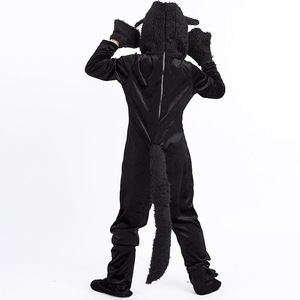 Combinaison de cosplay chat noir pour enfants, costume d'animal d'Halloween, tenue de chat pour tout-petits avec gants et queue pour spectacle de maternelle - Product Image 5