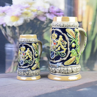 Chope à bière en porcelaine de style américain classique avec couvercle en aluminium, compatible lave-vaisselle, écologique, cadeau idéal pour les fêtes