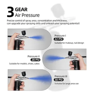 Kit de mini compresseur d'air portable pour aérographe, pistolet de pulvérisation pour nail art, tatouage, artisanat, pâtisserie, peinture, hydratation du visage - Product Image 4