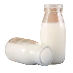 250ml透明ガラス瓶牛乳飲料用ガラス瓶卸売ミルクティードリンクガラスボトル