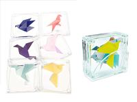 Ensemble de dessous-de-verre en acrylique en plexiglas multicolore néon, dessous-de-verre carrés, sous-verres, sets de table, décoration de table