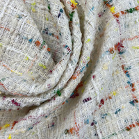 Tissu en tweed doux tissé en polyester teint en fil pour manteau, vente en gros
