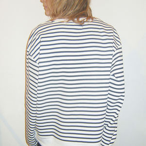 Sweat-shirt pour femmes dernier cri style de rue avec logo personnalisé/pull deux tons à épaules tombantes chemise d'épaule pour femmes au prix de gros - Product Image 4