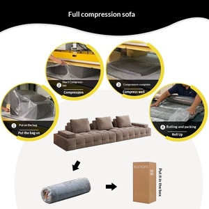 Factory DirectHigh Resilience <b>Sponge</b> Modern Fabric Sectional <b>Sofa</b> Three Seat Tufted Design Straight Arm Living Room Furniture - Product Image 3